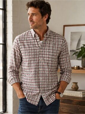 Daniel Cremieux Slim Fit Plaid Cotton Button Down Shirt L